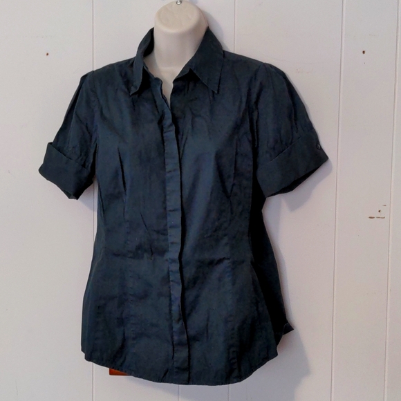 Ann Taylor short sleeve button down shirt size 4 - Picture 1 of 7
